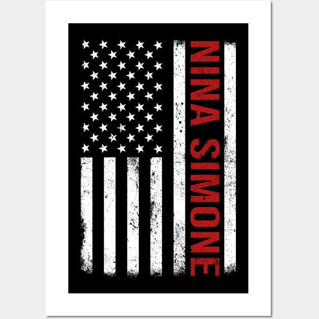 Graphic Nina Simone Proud Name US American Flag Birthday Gift Wall Art by Intercrossed Animal 